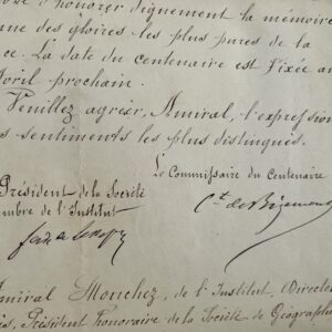 Ferdinand de Lesseps recrute Mouchez au sein du Comité du centenaire de Lapérouse