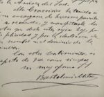 Lettre de l'ancien président argentin Bartolomé Mitre