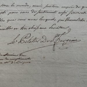 Lettre de Michel Etienne Le Peletier de Saint-Fargeau, père du révolutionnaire