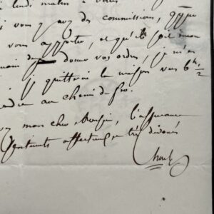 Lettre du mathématicien Michel Chasles