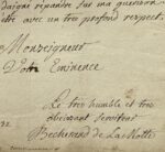 Très rare lettre du convulsionnaire Louis-François de Bécherand, datée de 1732
