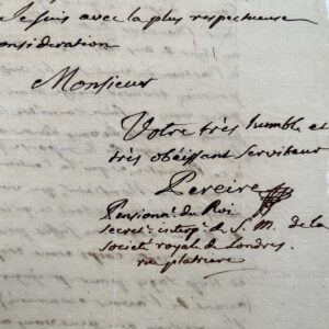 Rare lettre de Jacob Rodrigue Pereire, précurseur de l'éducation des sourds, sur un problème scientifique