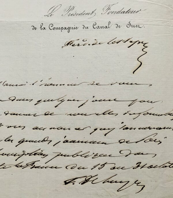 Ferdinand de Lesseps lance la souscription du Canal de Suez