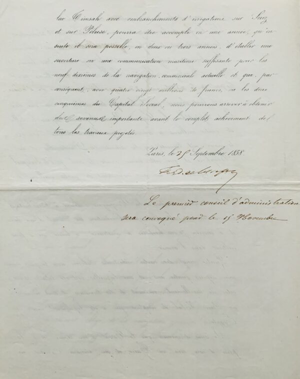 Ferdinand de Lesseps lance la souscription du Canal de Suez