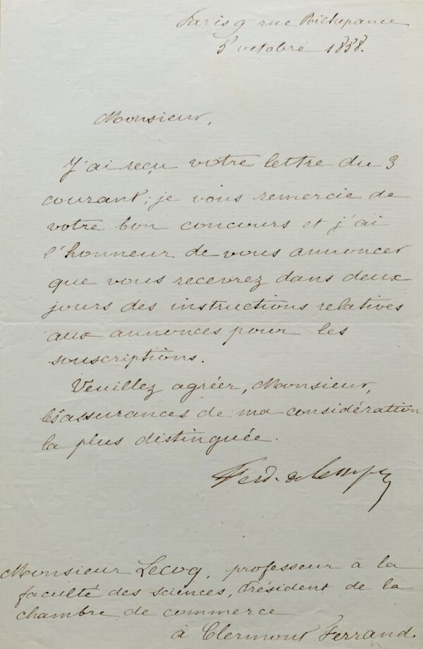 Ferdinand de Lesseps lance la souscription du Canal de Suez