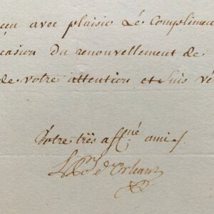 Philippe-Égalité remercie l'Académie d'Orléans pour ses voeux