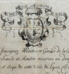 Brevet de maîtrise d'ouvrier en soie de Lyon du début du XVIIIe