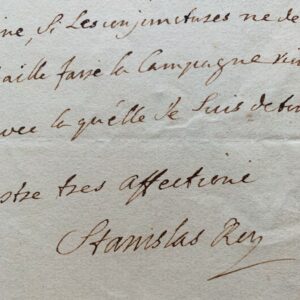 Le roi Stanislas entretient Breteuil de l'habillement de sa garde