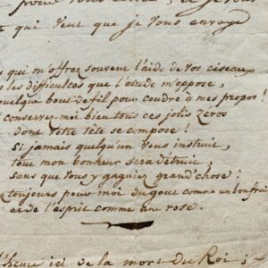 Très rare lettre d'Antoine de Rivarol évoquant la mort de Louis XVI