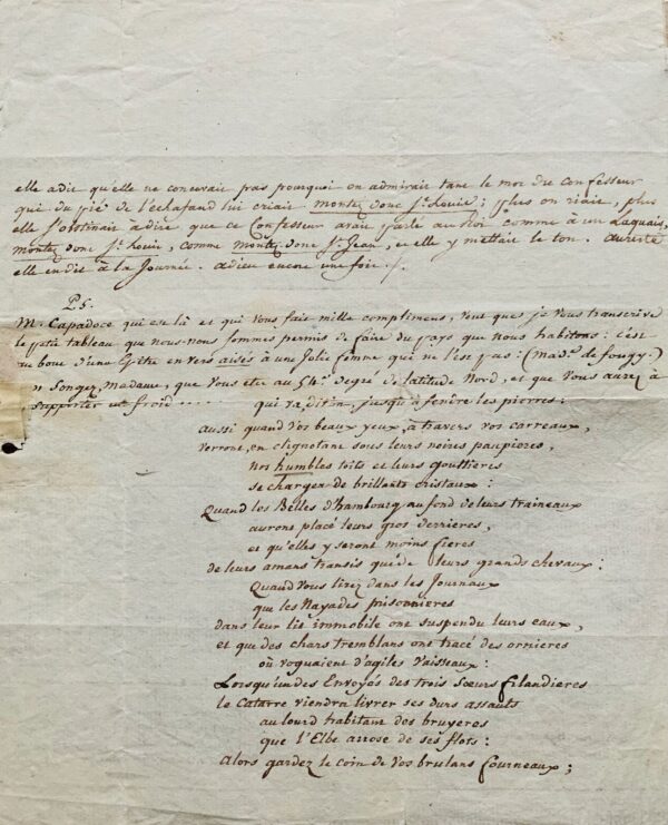 Très rare lettre d'Antoine de Rivarol évoquant la mort de Louis XVI