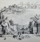 Belle carte de visite gravée du XVIIIe de l'allemand Johann Jacob Morell