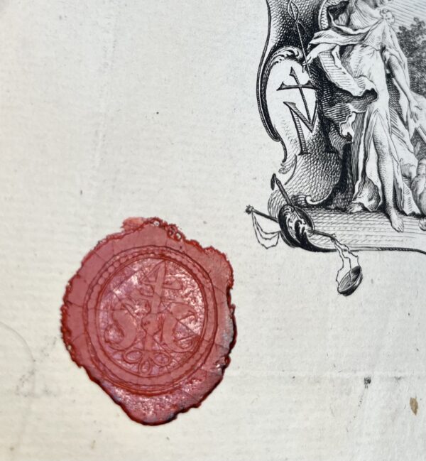 Belle carte de visite gravée du XVIIIe de l'allemand Johann Jacob Morell