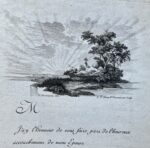 Magnifique faire-part de naissance vierge du XVIIIe siècle, illustré d'un bébé tenant un hochet