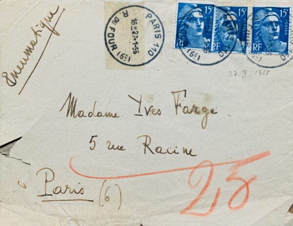 Très belle lettre de Jean-Paul Sartre sur les préparatifs de son voyage en Chine avec Simone de Beauvoir