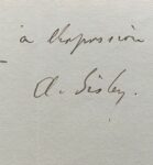 Alfred Sisley envoi des tableaux à son galeriste Georges Petit