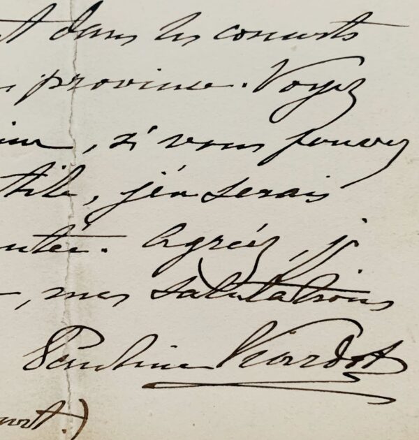 Pauline Viardot vient en aide à une amie cantatrice, Mlle de Ribeaucourt