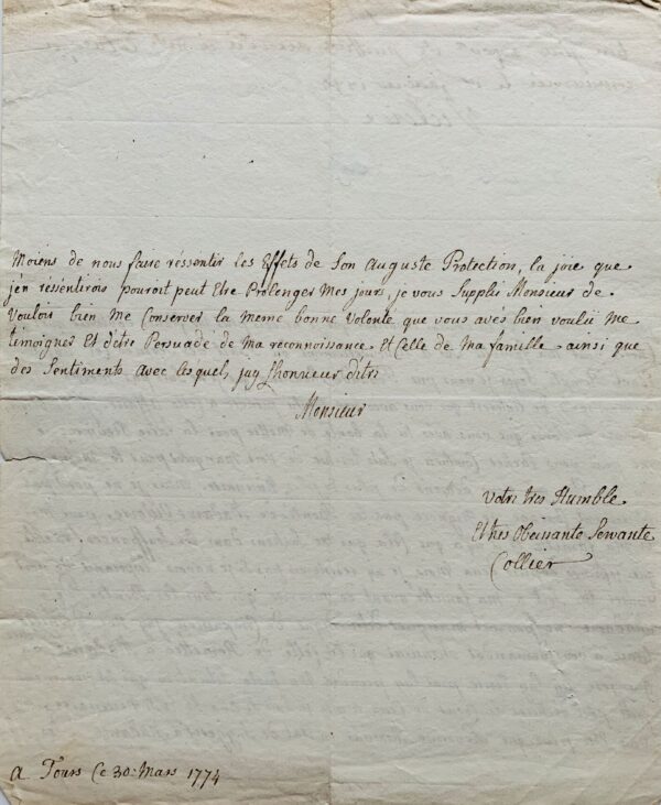 Madame Victoire accorde une pension à une famille pauvre