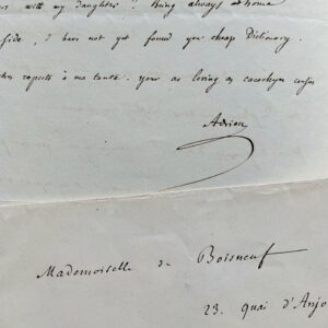 Lettre familiale du botaniste Adrien de Jussieu