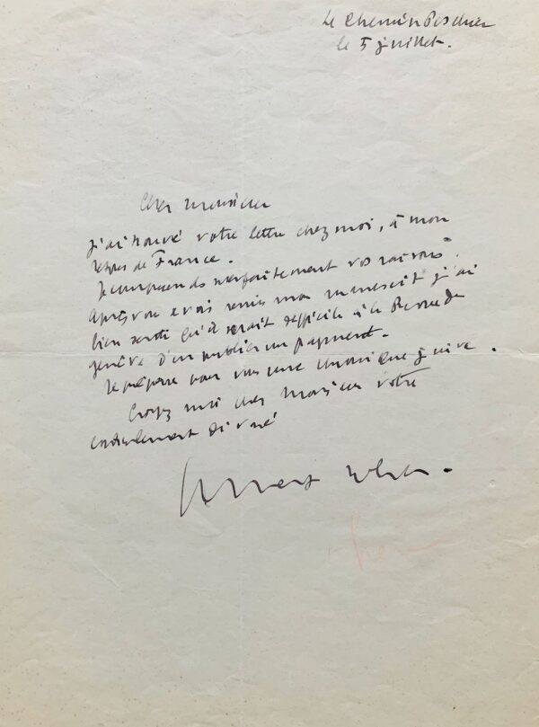 Albert Cohen voit son manuscrit refusé par la Revue de Genève