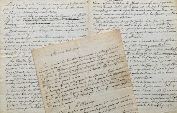 Longue lettre de 1767 du curé de Château-Chinon, faisant un état des lieux de la ville et de ses habitants