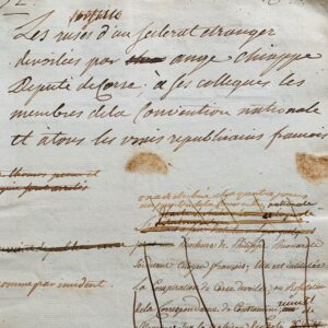 Violent manuscrit de 24 pages d'Ange Chiappe dénonçant Philippe Buonarroti