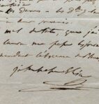 Superbe lettre intime d'Élisa Bonaparte sur sa vie en Italie, les fouilles à Aquilée et l'éducation de sa fille Napoléone