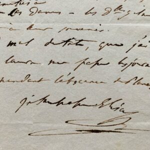 Superbe lettre intime d'Élisa Bonaparte sur sa vie en Italie, les fouilles à Aquilée et l'éducation de sa fille Napoléone