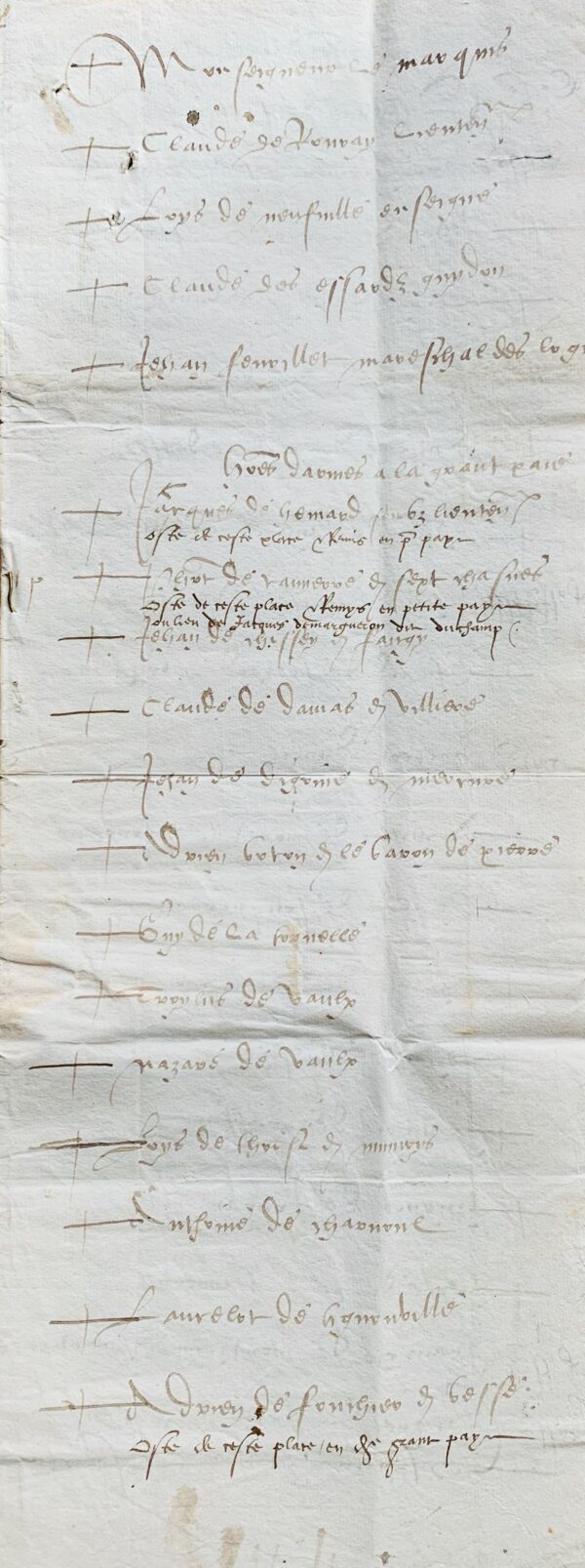 François d'Orléans-Longueville passe en revue sa compagnie, en 1543