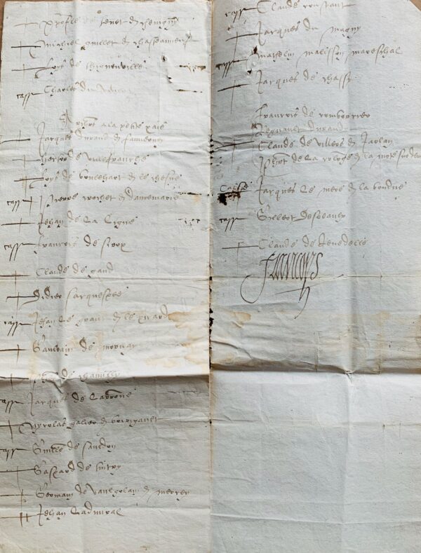 François d'Orléans-Longueville passe en revue sa compagnie, en 1543