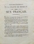 Dossier sur le rétablissement de statue d'Henri IV sur le Pont-Neuf en 1818