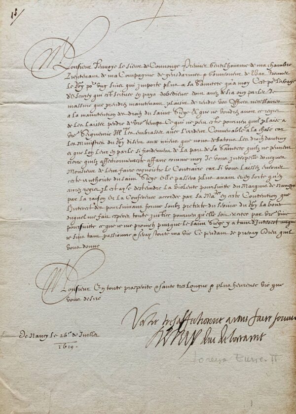 Henri II, duc de Lorraine, intervient auprès du Saint Siège pour l'abbaye d'Écurey (Meuse)