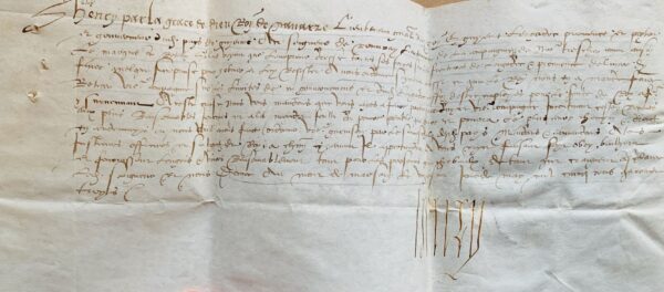 Rare pièce signée par le roi de Navarre, Henri II d'Albret