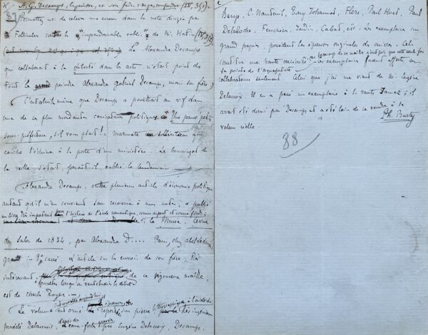 Philippe Burty corrige la confusion qui existe entre le peintre Alexandre-Gabriel Decamps et son frère