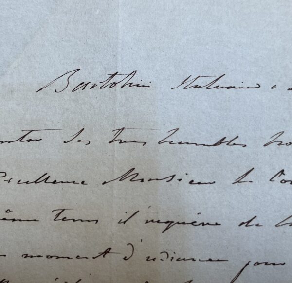 Le sculpteur italien Lorenzo Bartolini soumet une esquisse au comte de Broglie