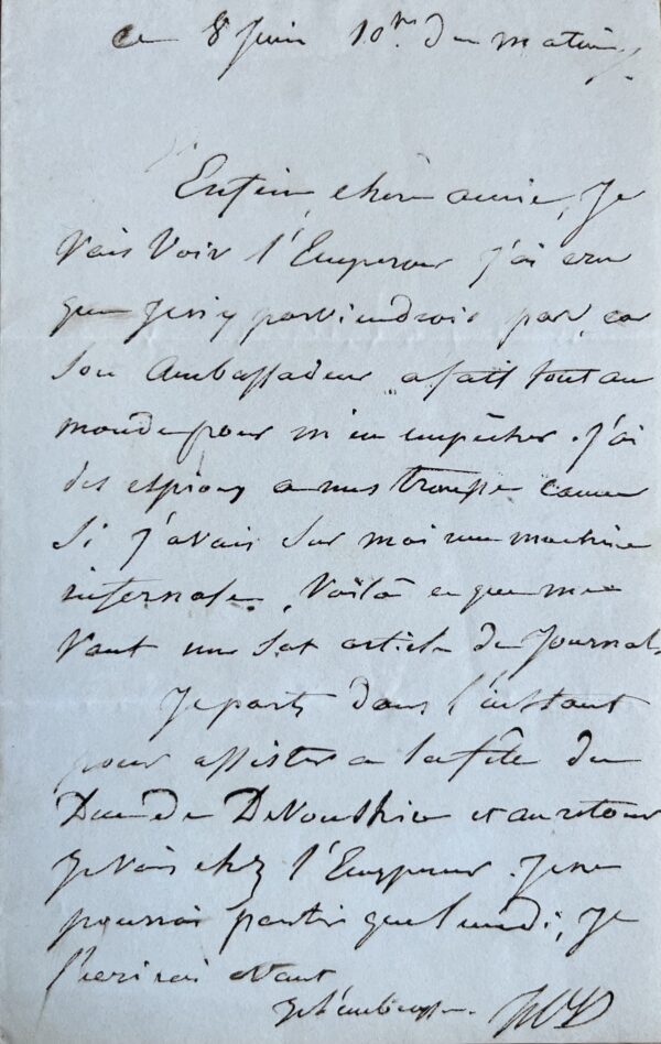 Horace Vernet obtient enfin une audience auprès de l'Empereur