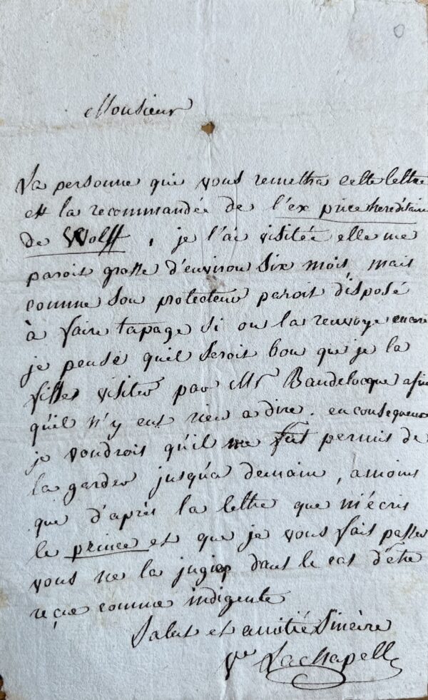 La sage-femme Marie-Louise Lachapelle adresse une femme enceinte à Baudelocque