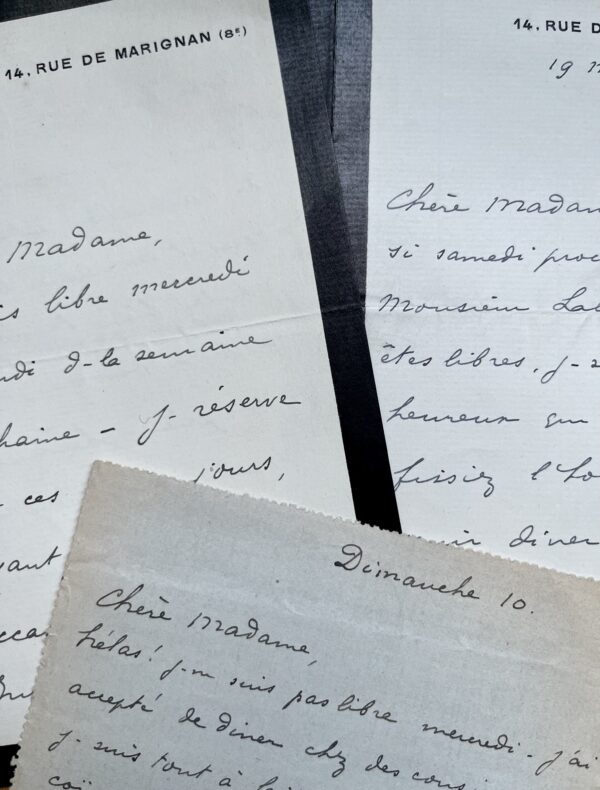 3 lettres de Pierre de Bréville à Mme Lalo