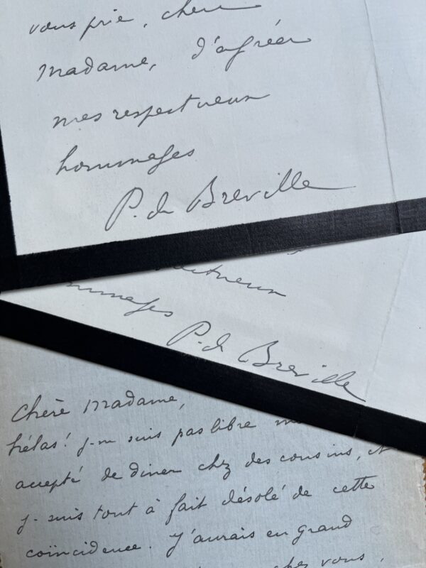 3 lettres de Pierre de Bréville à Mme Lalo