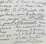 Rare lettre du journaliste et homme de théâtre égyptien Yaqub Sannu, dit Abou Naddara