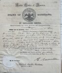1844 : document signé par Alexandre Mouton, gouverneur de Louisiane