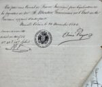 1844 : document signé par Alexandre Mouton, gouverneur de Louisiane