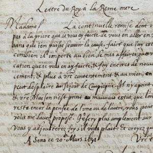 Journée des dupes : copie d'époque de trois lettres historiques de Louis XIII, Richelieu et Marie de Médicis