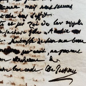 Lettre du botaniste Antoine-Laurent de Jussieu, reclus à Venteuil et presque aveugle