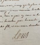 Belle lettre entièrement autographe de Louis XV, au sujet de la petite vérole du prince de Lamballe