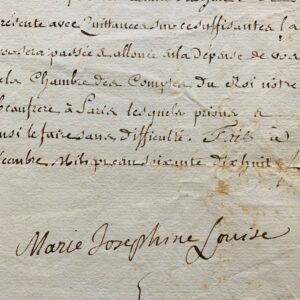 La comtesse de Provence, Marie-Joséphine de Savoie, rétribue sa dame de compagnie, la comtesse de Rastignac
