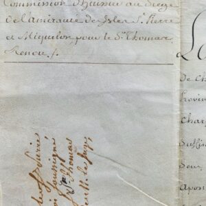 Un nouvel huissier nommé à l'amirauté de Saint-Pierre-et-Miquelon en 1789
