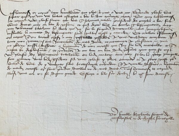 Rarissime lettre entièrement autographe de Thiebault IX de Neufchâtel