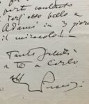 Puccini enthousiasmé du travail d'Adami pour Turandot