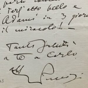 Puccini enthousiasmé du travail d'Adami pour Turandot