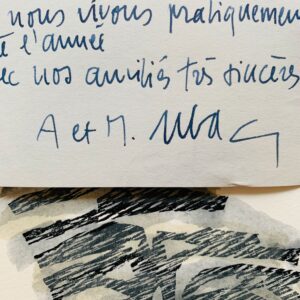 Jolie lettre de Raoul Ubac accompagnée d'une estampe originale